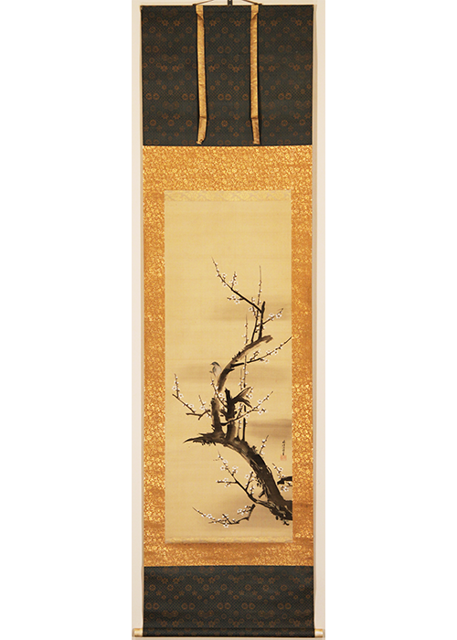 【伝来】j2172〈狩野安信〉福禄寿図 大象牙軸 永真 幕府御用絵師 中橋狩野家