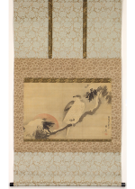 [:ja]鈴木其一	旭日雪松鷹図[:en]Suzuki Kiitsu / Hawk on a snow-covered pine tree and rising sun[:]