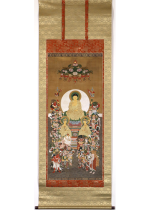 The Sixteen Guardian Deities painted in Mid-Edo period