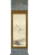 [:ja]池上秀畝　月下群雁図[:en]Ikegami Shuho / A flock of wild geese flying under the moon[:]