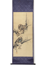 [:ja]河鍋暁斎　達磨修壁之図[:en]Kawanabe Kyosai / Bodhidharma is repairing the wall[:]