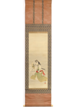 [:ja]大原呑舟　女神楽図[:en]Ohara Donshu / Woman performs Kagura (ancient Shinto music and dancing)[:]