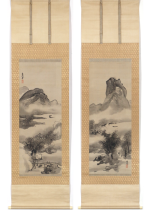 [:ja]谷文晁　山水 双幅[:en]Tani Buncho / Two hanging scrolls of Landscape[:]