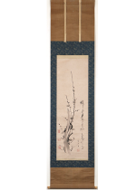 [:ja]森川許六画 宝井其角賛　墨梅画賛[:en]Painted by Morikawa Kyoriku, inscription by Takarai Kikaku / Plum blossoms and Calligraphy[:]