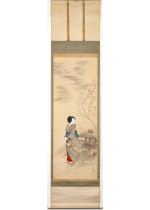 [:ja]日比野白圭　美人納涼図[:en]Hibino Hakkei / Beautiful woman enjoying the cool breeze of summer[:]