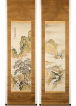 [:ja]山本琴谷　山水双幅[:en]Yamamoto Kinkoku / Two hanging scrolls of Landscape[:]