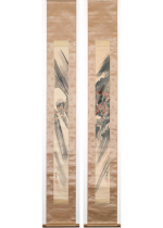 [:ja]河鍋暁斎　風神雷神図 双幅[:en]Kawanabe Kyosai / Two Hanging scrolls of the gods of wind and thunder[:]