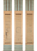 [:ja]狩野養川院　雪月花 三幅対[:en]Kano Yosen’in / 3 Hanging scrolls of Snow, Moon and Flowers[:]