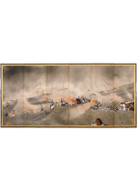 [:ja]小山栄達　屋島合戦図屏風 六曲半双[:en]Koyama Eitatsu / Battle of Yashima, A half of six-panel folding screen[:]