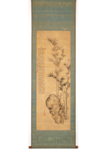 [:ja]野呂介石賛 阪上淇澳画　墨竹画賛[:en]Painted by Sakagami Kiou, inscription by Noro Kaiseki / Bamboo and Calligraphy[:]